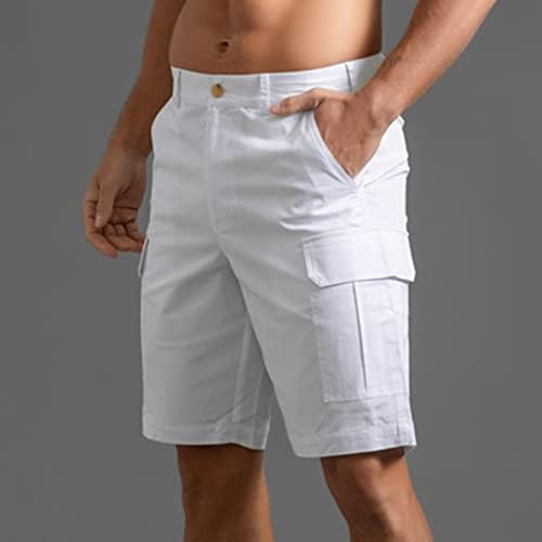 Miashui 7 masculinos masculino de verão calça de cor sólida bolso de empolgamento de gola lotada bolsos de esportes casuais com