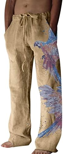 Calça míshui taupe masculina algodão e calça casual de cor sólida