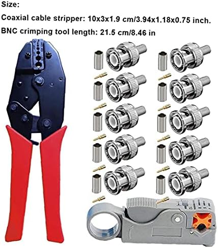 Conjunto de ferramentas de crimpagem do BNC RATRIPER CAXIAL RACTER CRIMPER com conectores de crimpagem masculina BNC para RG59