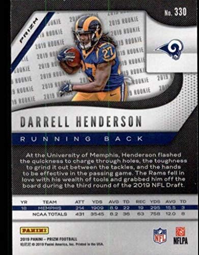 2019 Panini Prizm Prizm Neon Green 330 Darrell Henderson Los Angeles Rams RC ROOKIE NFL Futebol Trading Card