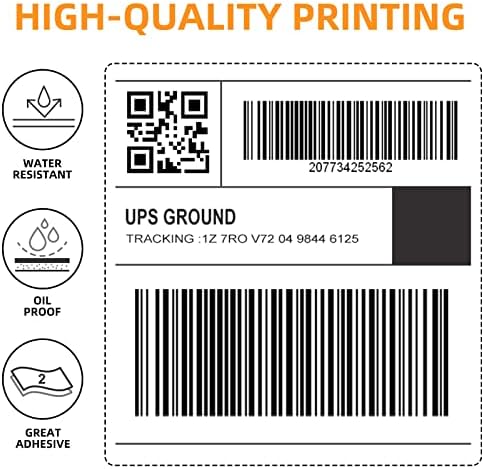 Etiquetas de remessa direta térmica 4x6, papel de impressora de rótulos de remessa, etiquetas de correspondência dobráveis