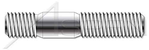 M24-3.0 x 65mm, DIN 939, métrica, pregos, extremidade dupla, extremidade de parafuso 1,25 x diâmetro, a2 aço inoxidável