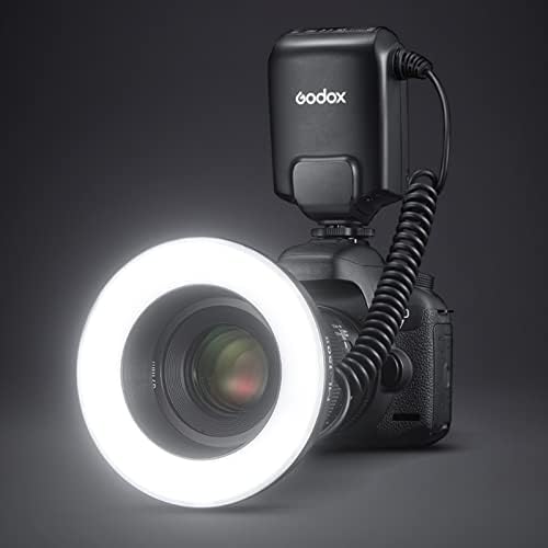 GODOX ML-150II ML150II MACRO LED ANEL FLASH Speedlite GN12 0.1-2S Tempo de reciclagem 5800K ± 200K Para câmeras DSLR da Sony Canon Nikon Fuji Panasonic DSLR para produção de vídeo, fotografia de vídeo e planta