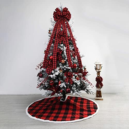 Decoração de Natal Linen Plaid Bowknot decorar para a cena da árvore de Natal Ornamentos pendurados