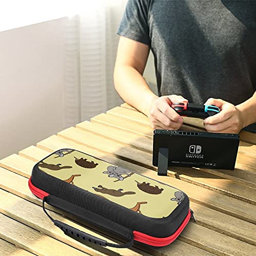 Caixa de transporte para Nintendo Switch Case Cute Kangaroo e Koala Tampa de caixa de proteção à prova dura de Shock Shell com