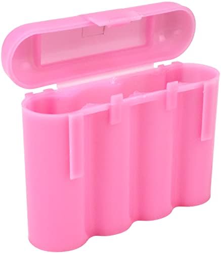 Cinco EBC Bateria AA AAA Rosa Plástico Bateria de armazenamento Caixa de caixa