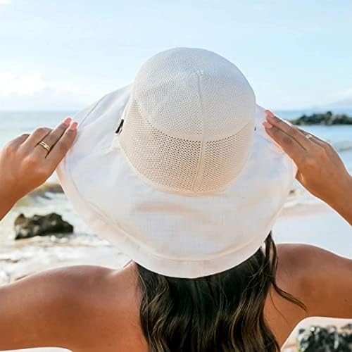 Mulheres Mesh Sun Hats larga larga larga e respirável boné de praia Floral upf50+ chapéu de pesca