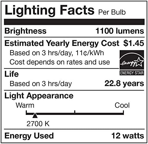 Iluminação Cree TA19-11027MDFH25-12DE26-1-E1 6-1-E1 A19 75W Bulbo LED equivalente LED 1100 lúmens brancos macios 2700k, 1