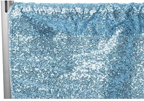 Painel de cortina de lantejoulas/pano de fundo glitz - 10ft x 52 | azul bebê | 1 pc.