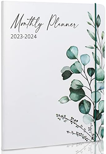 Simplificado 2023-2024 Planejador mensal e livro de calendário - Belas vegetação moderna para fazer notebook para mulheres