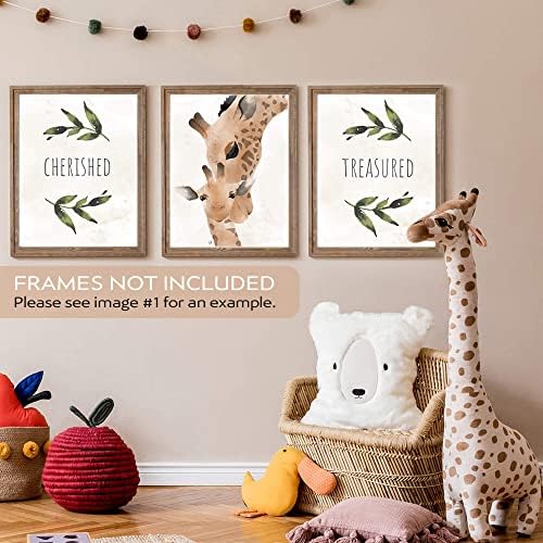 Decoração do berçário do safari | Decoração do berçário da selva | Impressão de berçário de arte da parede de girafas | Conjunto