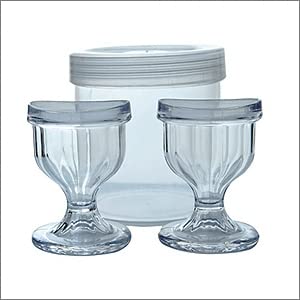 Ayushya Health Transparent Eye Wash Cups com Rim em forma de recipiente de armazenamento para enxágue para os olhos, limpeza, remoção