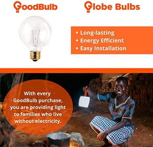 Goodbulb 40 Watt G25 Globe Bulbs | Batido de revestimento de escudo | Acabamento semi-transparente E26 Base 2700k Branco macio