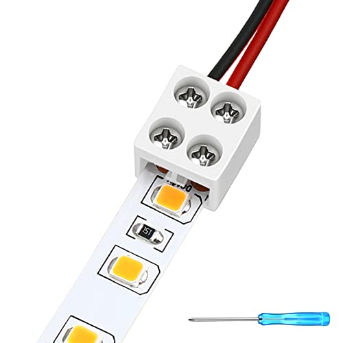 25 pacote de led sem soldas conectores de luz de fita LED apertar blocos terminais de parafuso 2 pinos Conector de 10 mm com