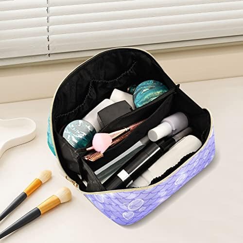 Cataku Mermaid Scales Bubbles de grande capacidade Viajar bolsa de maquiagem cosmética, sacos de cosméticos para mulheres portáteis