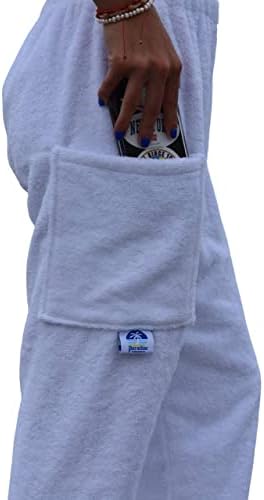 Paradise Towelwear Co. Calças de toalha para nadadores - calças de algodão Terry Towel - Cobertamento de praia - Desgaste