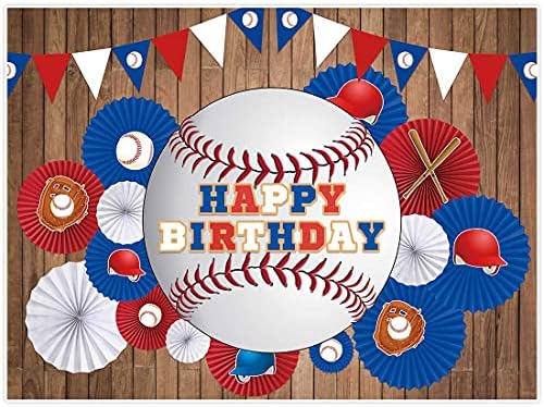 Allenjoy 8x6ft Baseball Tema Feliz Aniversário Supplência de Caso para meninos decoração de festa de jogo Blue e Red Sports Sports Bday