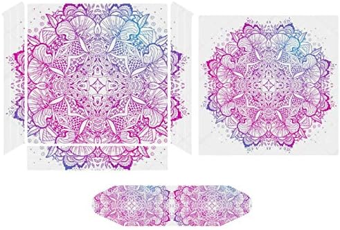 Tufh Rainbow Hen-Na Man-dala Floral Pattern Skins para PS4 Controller-Whole Body PVC Skins de capa Decal