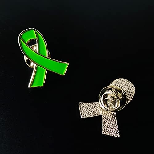 50pcs Lime Green Ribbon Pin Lyme Lyme Doença Lyme Non Hodgkin Linfoma de conscientização Produtos de saúde mental pinos