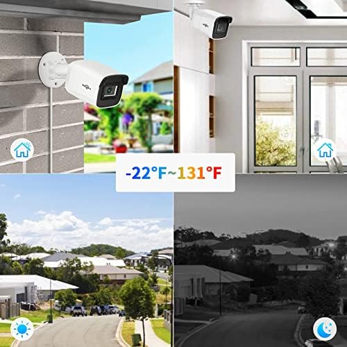 Hiseeu 4k Poe Security Camera System, com câmera de bala de 6pcs