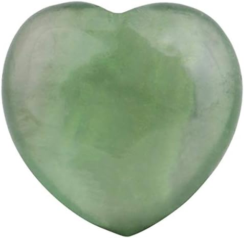 Sharvgun Fluorite Green Heart Stone Meditação litoterapia, decoração de coração de reiki para cura cristais naturais anti