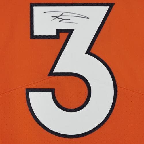 Emoldurado Russell Wilson Denver Broncos autografou Orange Nike Elite Jersey - camisas da NFL autografadas