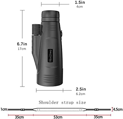 12x50 HD Telescópio monocular com FMC BAK4 PRISM Adaptador de telefone Adaptador de mão e cinta de pescoço