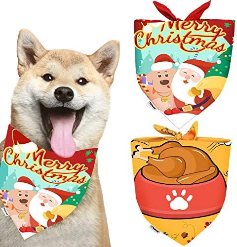 Cachorro Bandana Christmas Dog Scons, Dia de Ação de Graças Triangle Bibs Férias de cachecol definido para cães pequenos grandes
