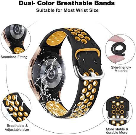 Cinta de silicone esportivo para samsung Galaxy Watch 4, banda de substituição de silicone respirável sem pulseira de gap para