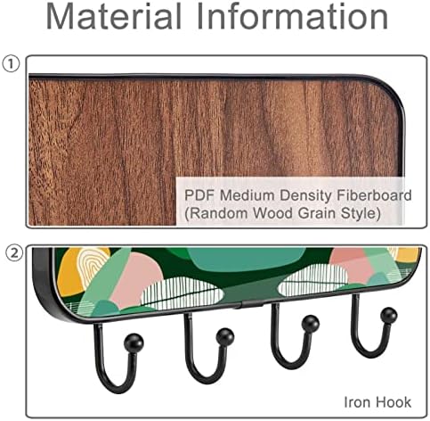 Ganchos de parede Guerotkr, ganchos pendurados, ganchos pegajosos para pendurar, padrão de arte geométrica colorida abstrata