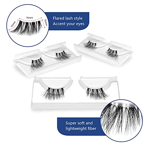 Frihappy Falseyheshes Half Lash Natural 3 pares Decentos de cílios falsos Pacote reutilizável de volume de luz Wispy HF2