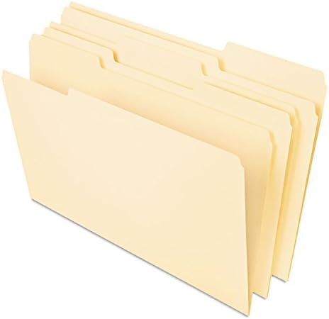 Pastas de arquivo de peso pesado de luxo universal, abas de 1/3 de corte: variado, tamanho da letra, 0,75 Expansão, Manila, 50/pacote