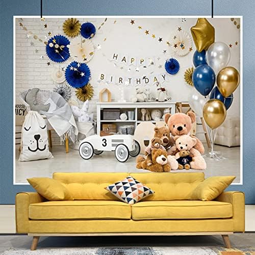 Primeiro aniversário Balões presentes decoração bebê menino menina 1ª foto de fotografia bolo de pano de fundo Banner Banner Urso