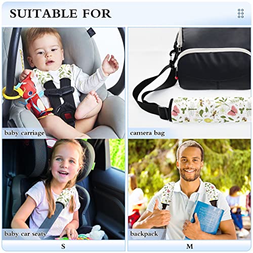 Flores selvagens Capas de alça de assento de carro para crianças 2 PCs Tiras de assento de carro Almofadas de almofada de ombro protetor