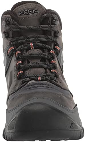 Botas de caminhada à prova d'água de altura feminina de altura feminina, cinza/fóssil laranja, 7