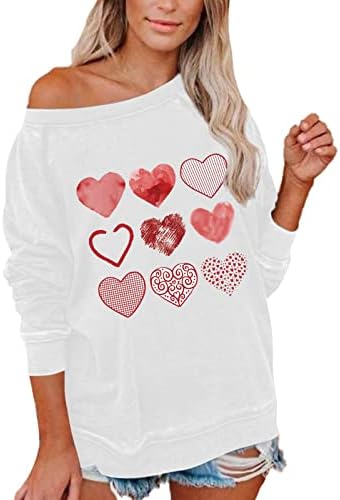 JjHhaevdy feminino amor coração moletom amor leta de coração impressão moletons gráficos de manga longa de pullover de pullover