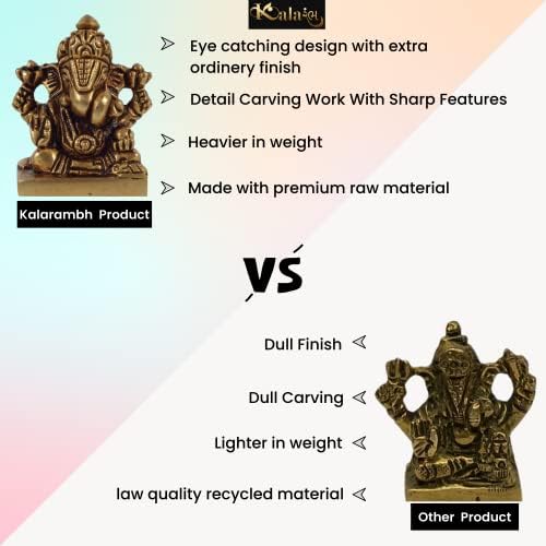 Bharat Haat Pure Brass Metal Ganesh Shihasan em financiamento fino e arte decorativa BH04232