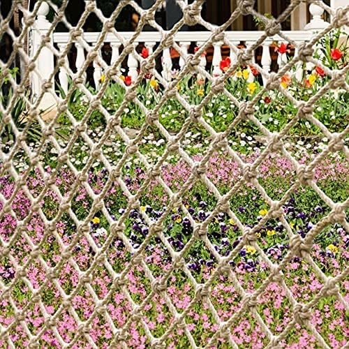 Rede de corda de cânhamo weizon, escalando rede de proteção à segurança infantil, juta tecida para a varanda Decoração do jardim do jardim de infância da escada, plantas.