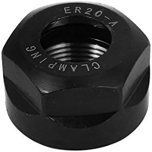 IIVVERR ER20 Black Collet Clamping Nut para CNC Milling Chuck Holder Torno (Er20 Black Collet Tuerca de Sujeción para CNC