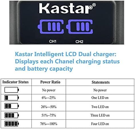 KASTAR 3 Bateria de embalagem e carregador USB duplo LCD compatível com Nikon EN-EL25 ENEL25 EN-EL25A 4241 Bateria, carregador