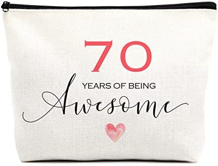 Fkovcdy 70º aniversário bolsa de cosméticos para seu inspirador 70º aniversário Decoração do melhor amigo 70º Birthday Gifts For Women