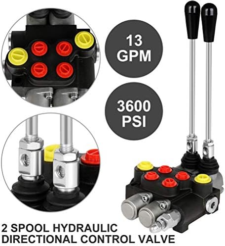 Válvula de controle de fluxo hidráulico de gyzj 2 bobo 13 gpm portas sae portas ajustável alavanca de alavanca de alavanca dupla de atuação paralela carregador de trator central com joystick pequenos tratores/tanques carregadores de troncos de log 3600 psi