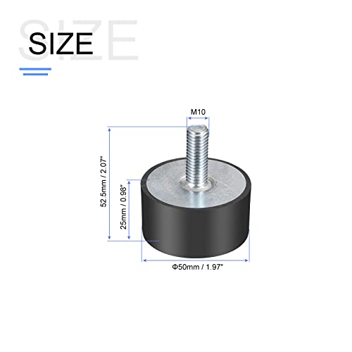 Metalixity Borracha Studs, suportes de isolador de vibração cilíndrica de borracha - para equipamentos de fitness, compressores de ar, motores a gasolina