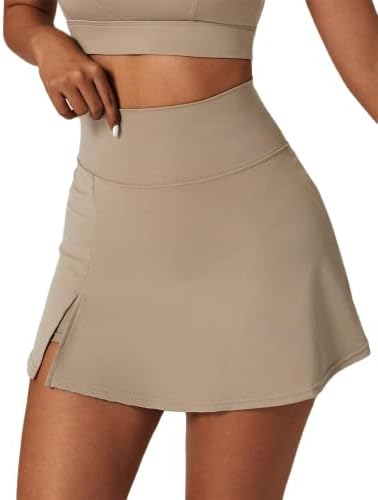 Salia de tênis de cintura alta feminino Skorts com shorts de bulit-in