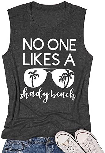 Mulheres ninguém gosta de um tanque de praia sombreado camisetas de verão gráficas engraçadas de camisa de férias sem