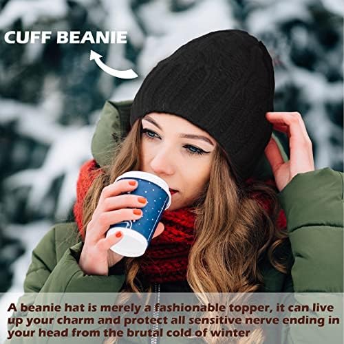 3 PCs Chapéus de inverno para mulheres Knit Cable Feanie acrílico grãos grosos femininos Capas de neve feminino Men Hats