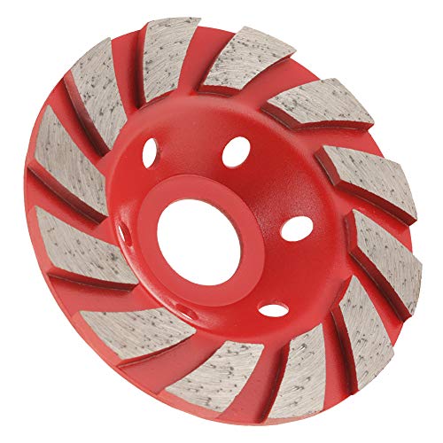 Ferramenta de moagem, 1pc 100mm de segmento de diamante Roda de copo de lixadeira para granito alvenaria de pedra de concreto de polimento de cerâmica, vermelho, discos de moagem