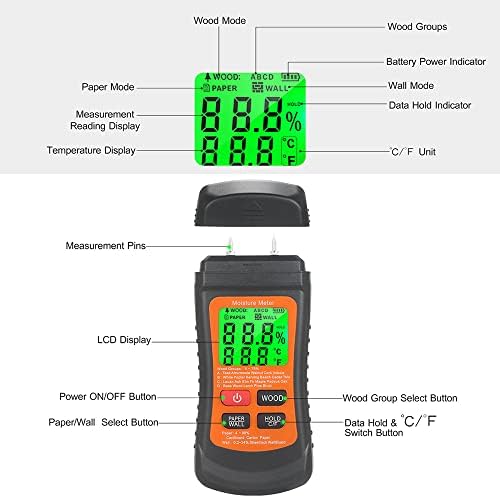 XIXIAN 3IN1 Multifuncional Digital Medidor de Madeira de Madeira Parede Tester Tester de umidade Detector de conteúdo ℃ e ℉
