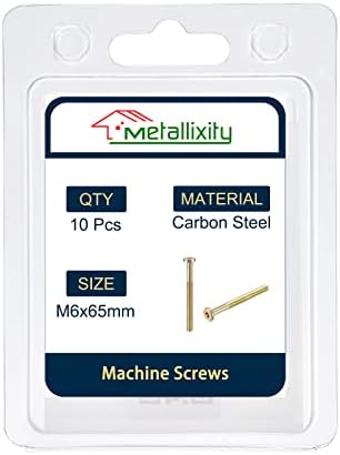 Metallixity Hex Hex Socket Head Machine parafusos, 10pcs, parafusos de fios de aço carbono - Para máquinas, móveis, DIY