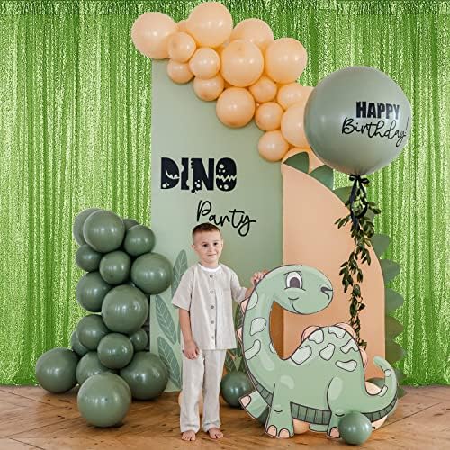 Cenário de lantejoulas verdes de maçã Sugargirl 4 painéis 4 painéis 2ftx8ft Glitter Apple Green Background Drapes Sparkle Photography Centro para Party Wedding Birthday Wall Decoration